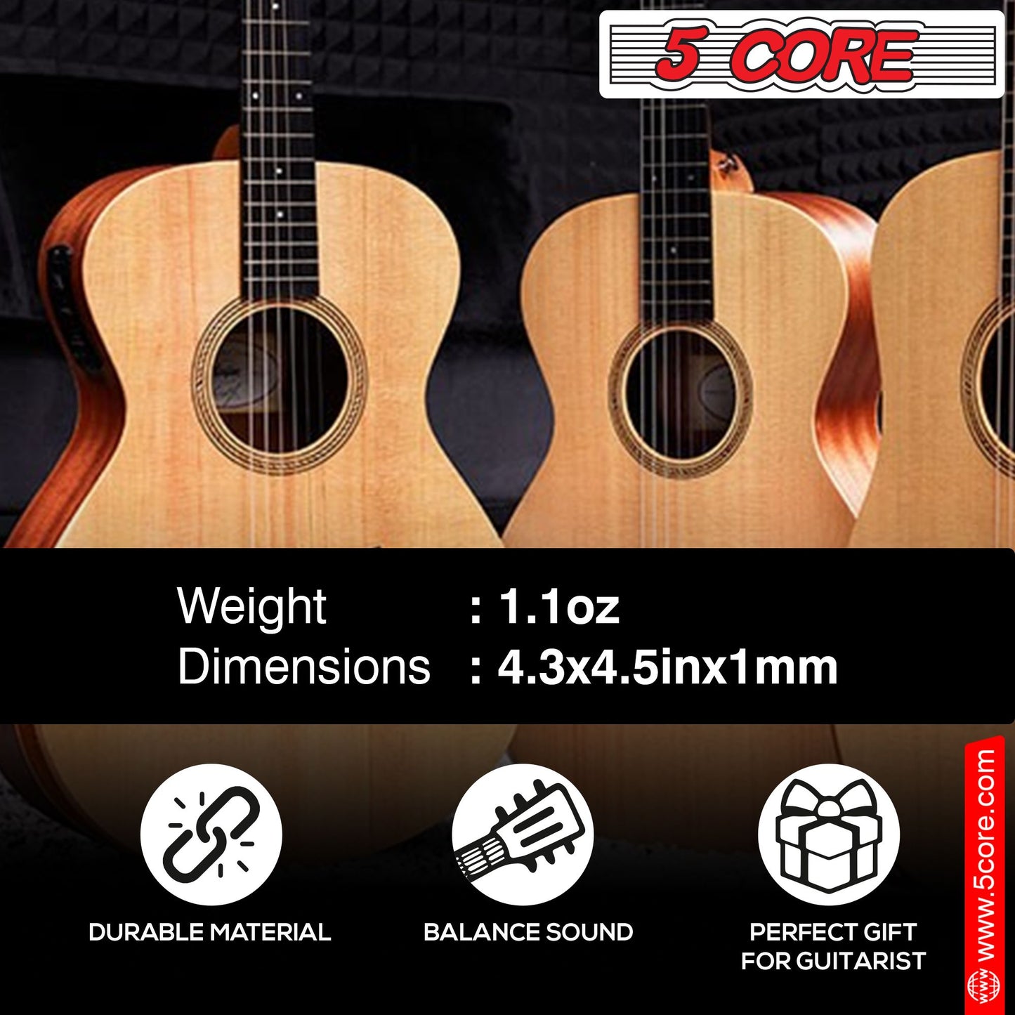 5 Core Guitar Strings Acoustic Pure Phosphor Bronze Guitar Strings .010-.048 Best Guitar Strings Acoustic 6 String set - GS AC BZ