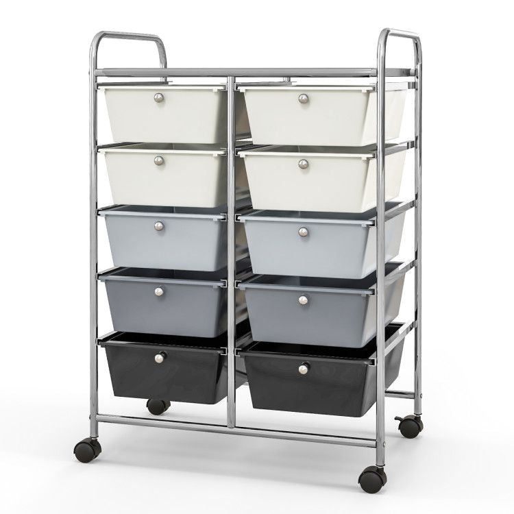 10-Drawer Rolling Storage Cart