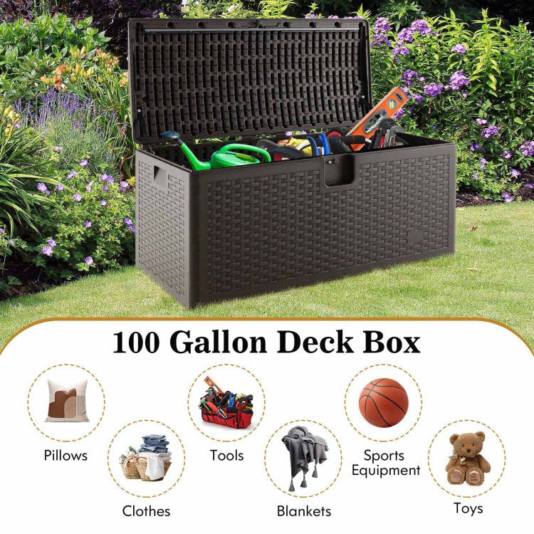 100 Gallon All Weather Storage Container with Lockable Lid