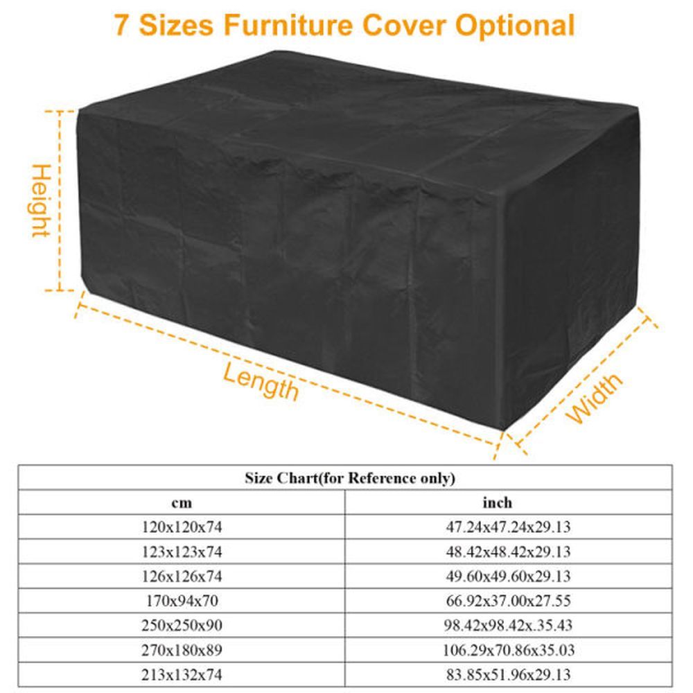 210D Waterproof Outdoor Furniture Cover Windproof Dustproof Patio Furniture Protector Oxford Cloth Garden 66.92x37.00x27.55 inch