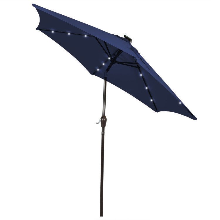 10 Feet Outdoor Patio Umbrella with Bright Solar LED Lights