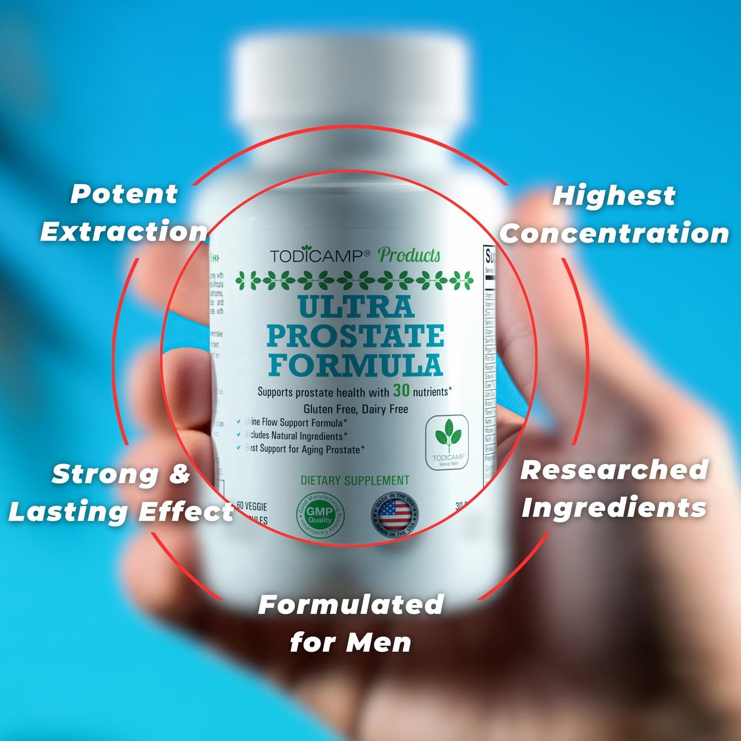 Prostate Support Supplement Formula with Saw Palmetto Extract and Bladder Control Complex 30 Day Supply