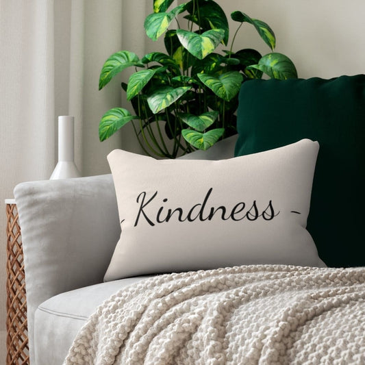 Decorative Throw Pillow - Double Sided Sofa Pillow / Kindness - Beige Black