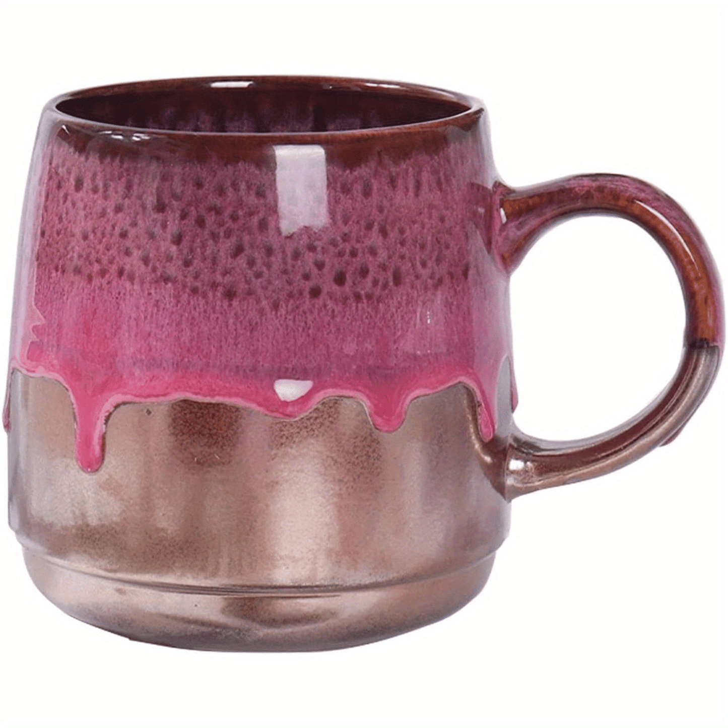 Large Ceramic Coffee Mug, 21 Oz, Gilt Pink Big Tea Cup for Office and Home, Dishwasher and Microwave Safe…