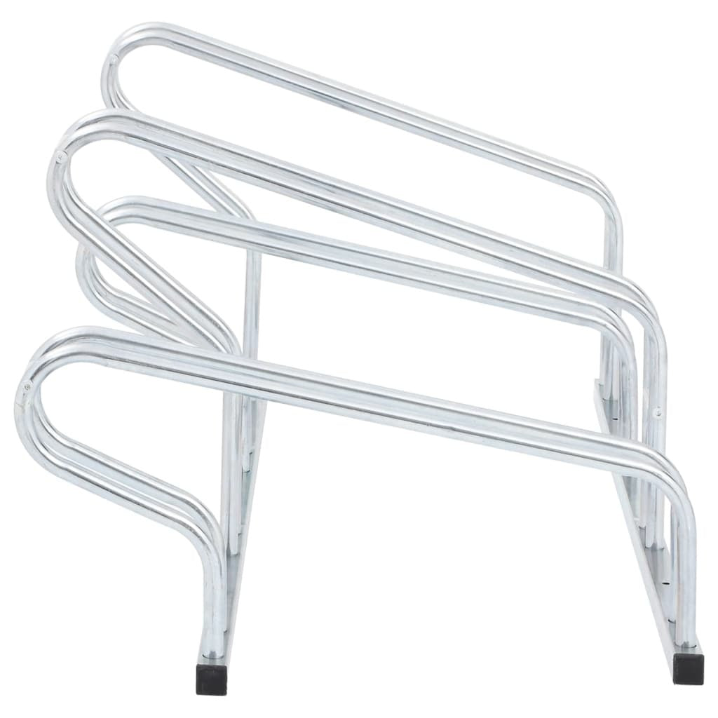 Bicycle Stand for 4 Bikes Floor Freestanding Galvanized Steel