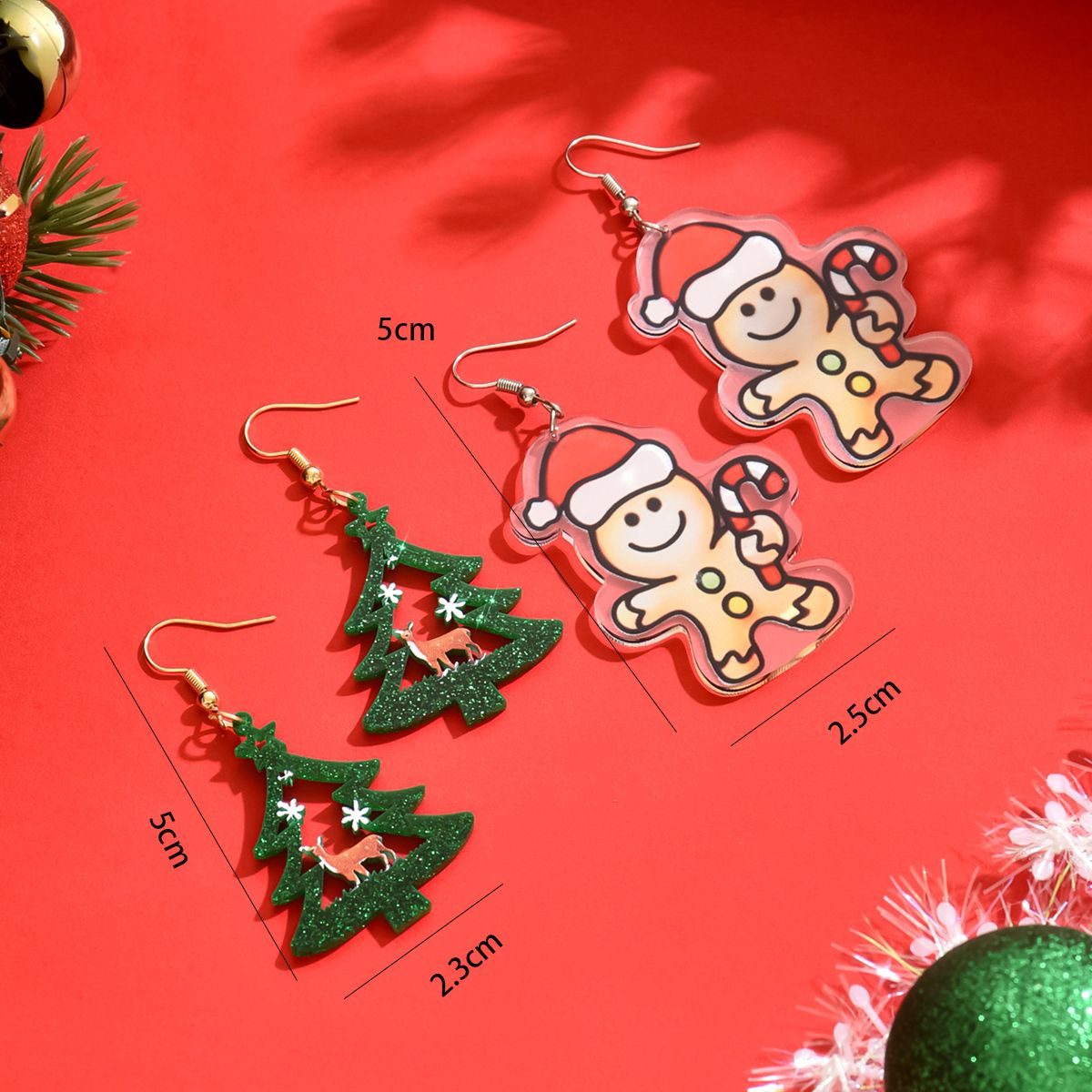 Christmas-Themed Acrylic Earrings -  Spread Joy and Festivity