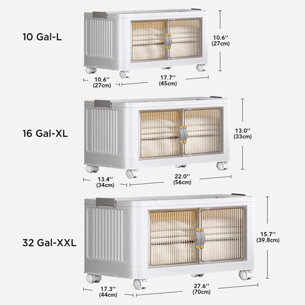 Joybos® Stackable Storage Bins with Lids and Doors 32 Gallon 2 layer