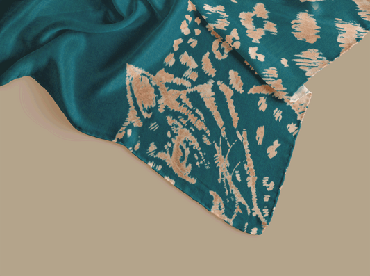 Jaguars Slim Silk Scarf in Teal