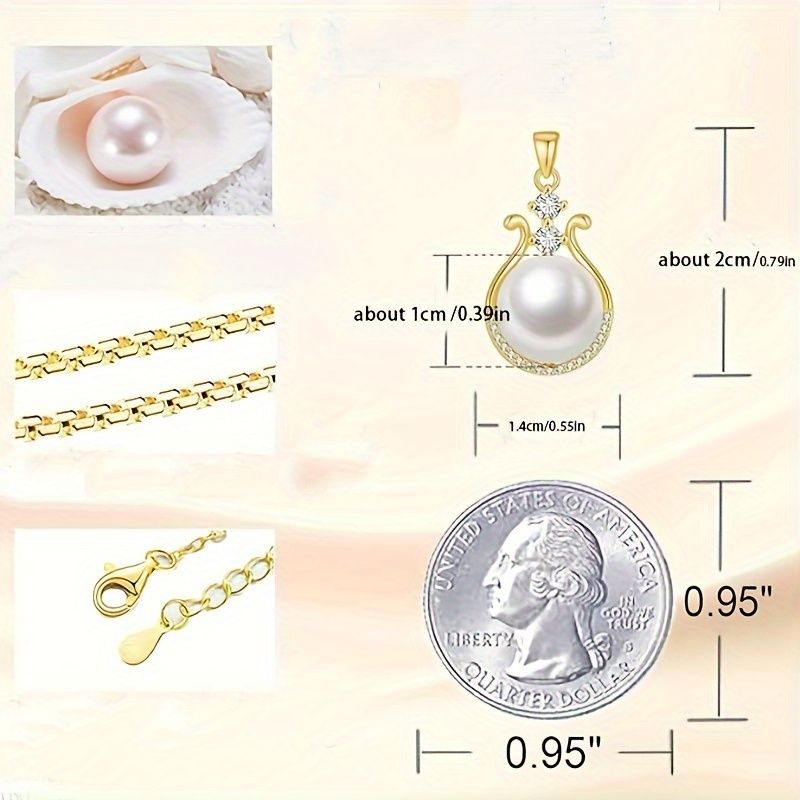 "Pearl Necklace for Women, 18K Gold Plated Real Pearl Pendant,  Genuine Premium AAA Top Grade Freshwater Pearl,  925 Sterling Silver Jewelry, Anniversary Birthday Wedding Gifts for Women (11mm)"