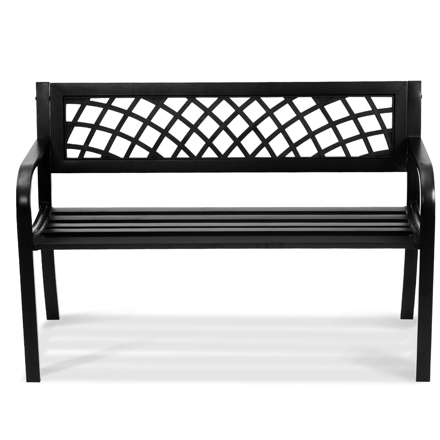 VEVOR Outdoor Bench,46 inches Metal Garden Bench for Outdoors, 480 lbs Load Capacity Bench, Outdoor Garden Park Bench with Backrest and Armrests, Patio Bench for Garden, Park, Yard, Front Porch