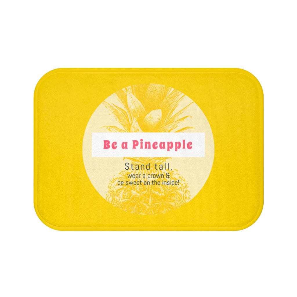 Be a Pineapple Positive Message Bath Mat