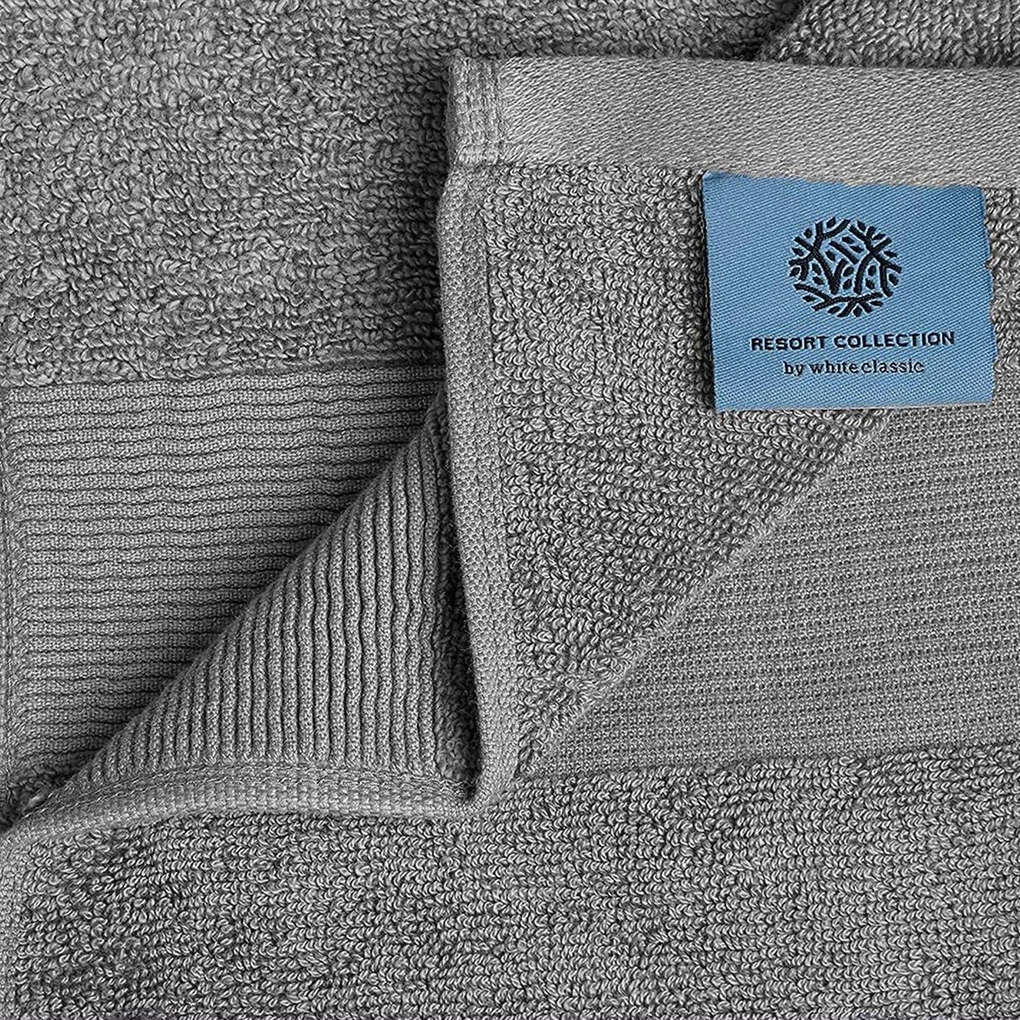 Resort Collection Soft Bath Sheet Towels2 Pack Smoke Grey 35x70 inch Oversize Large Luxury Hotel Plush & Absorbent Cotton Bath Sheet