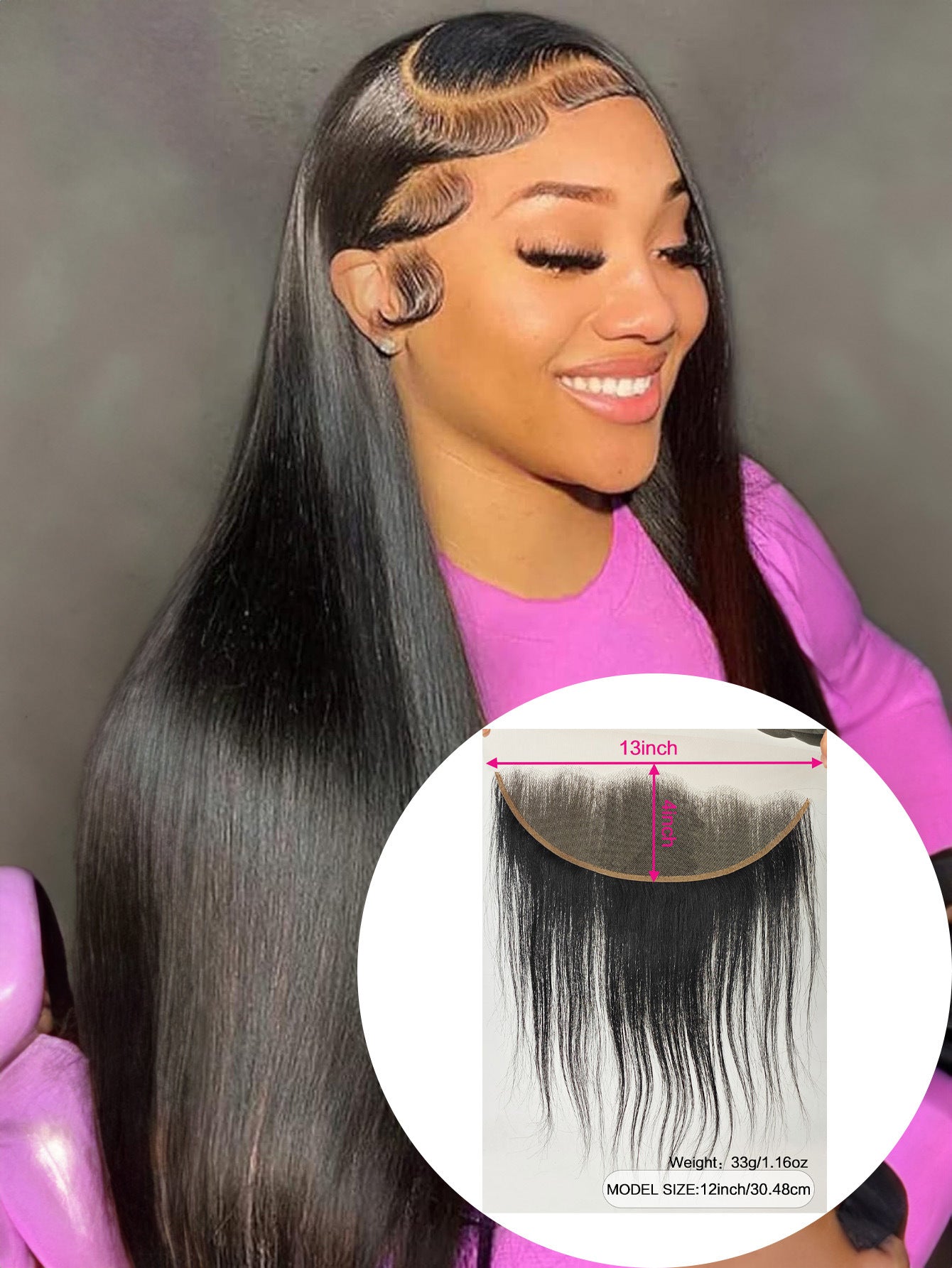 12' HD Lace Frontal Closure Straight Human Hair Ear to Ear with Baby Hair - Free Part Brazilian Straight Hair Extensions