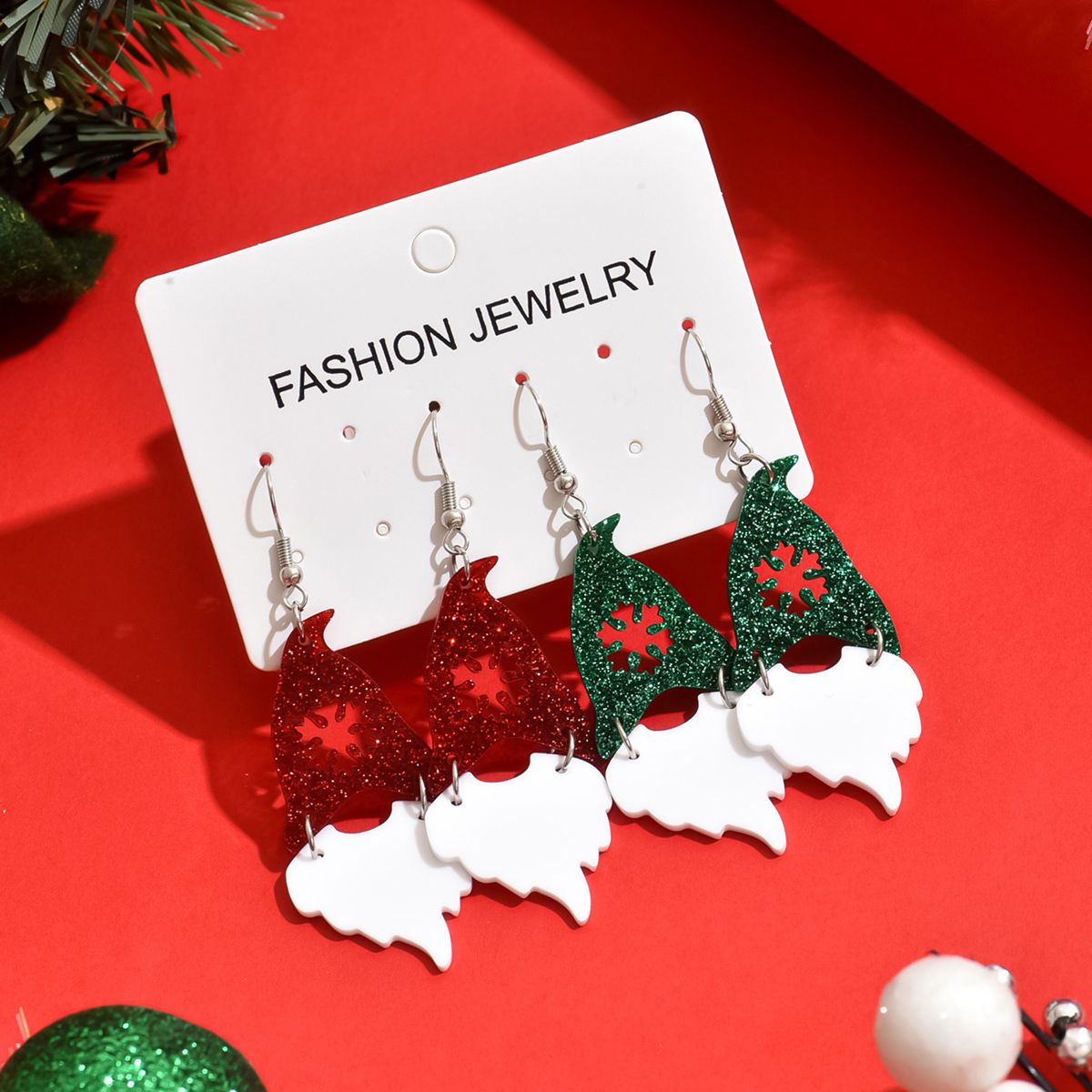 Festive Christmas Themed Acrylic Earrings -  Add a Touch of Magic to Your Holiday Wardrobe