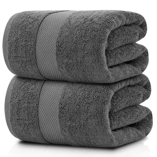 Luxury Soft Bath Sheet Towels 650 GSM Cotton Luxury Bath Towels Extra Large 35x70 inch Highly Absorbent and Quick Dry Dark Grey 2 Pack