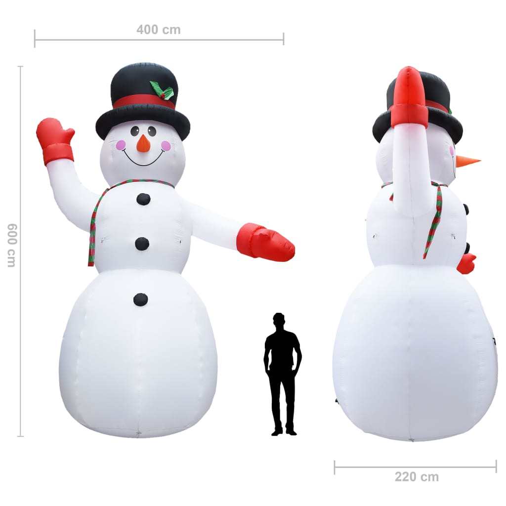 Christmas Inflatable Snowman with LED IP44 236.2" XXL