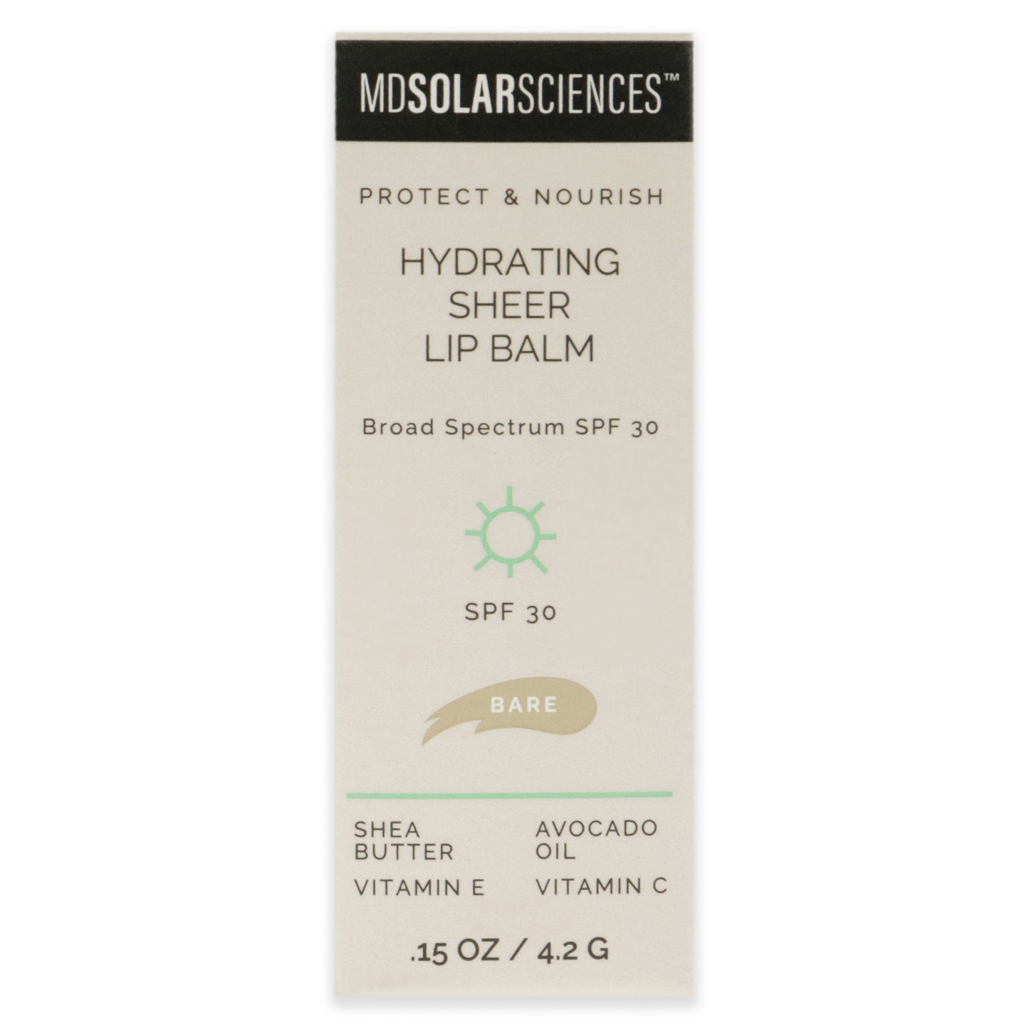 Hydrating Sheer Lip Balm SPF 30 - Bare by MDSolarSciences for Women - 0.15 oz Lip Balm