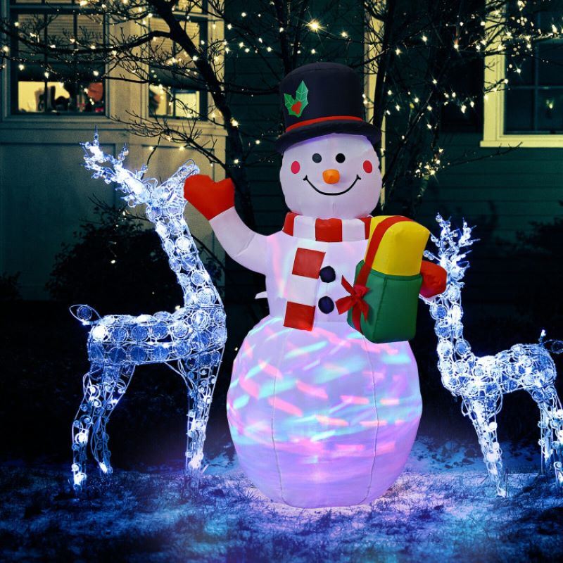 Christmas Decoration Inflatable Cute Snowman with LED Lights