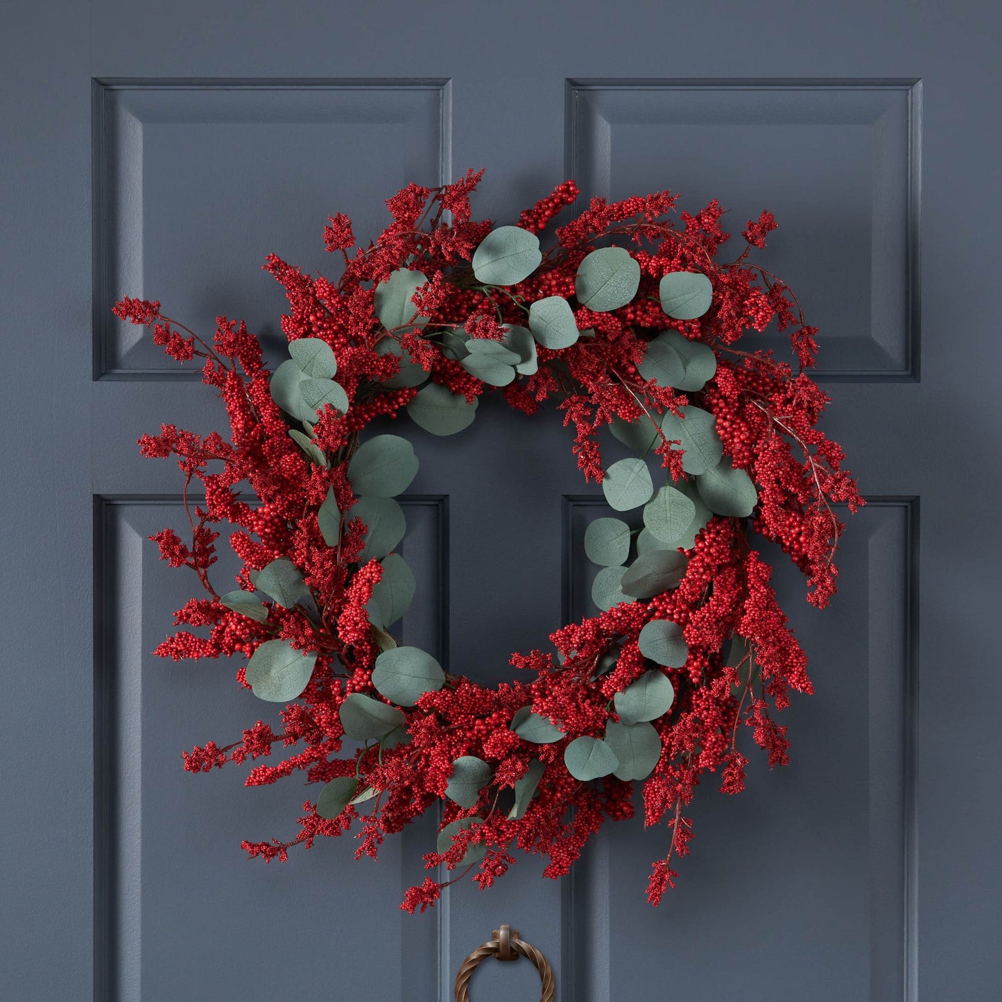 29" Artificial Christmas Wreath with Eucalyptus & Berries,Decorations for Everyday Farmhouse Window Outdoor/Indoor