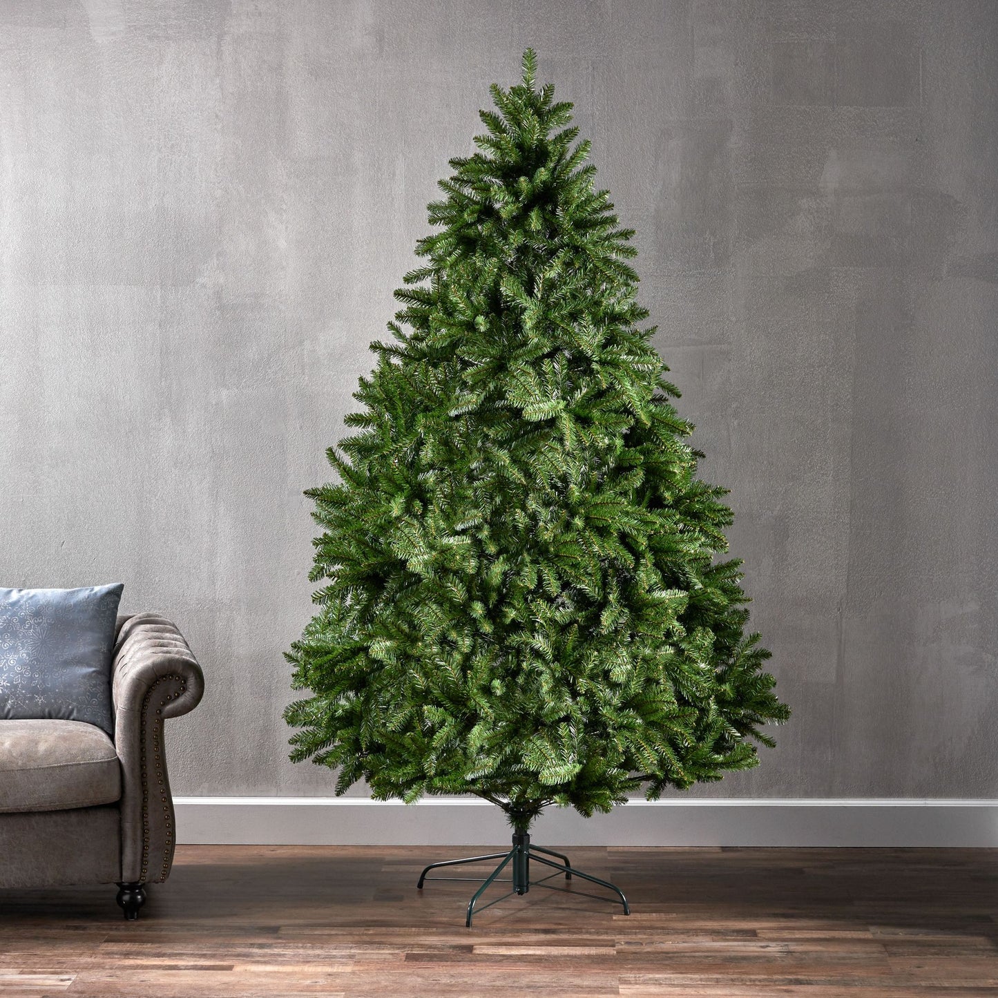 7 ft Christmas Tree, Artificial Xmas Tree with 2231 Branch Tips for Holiday Party Decorations with Metal Hinges & Base