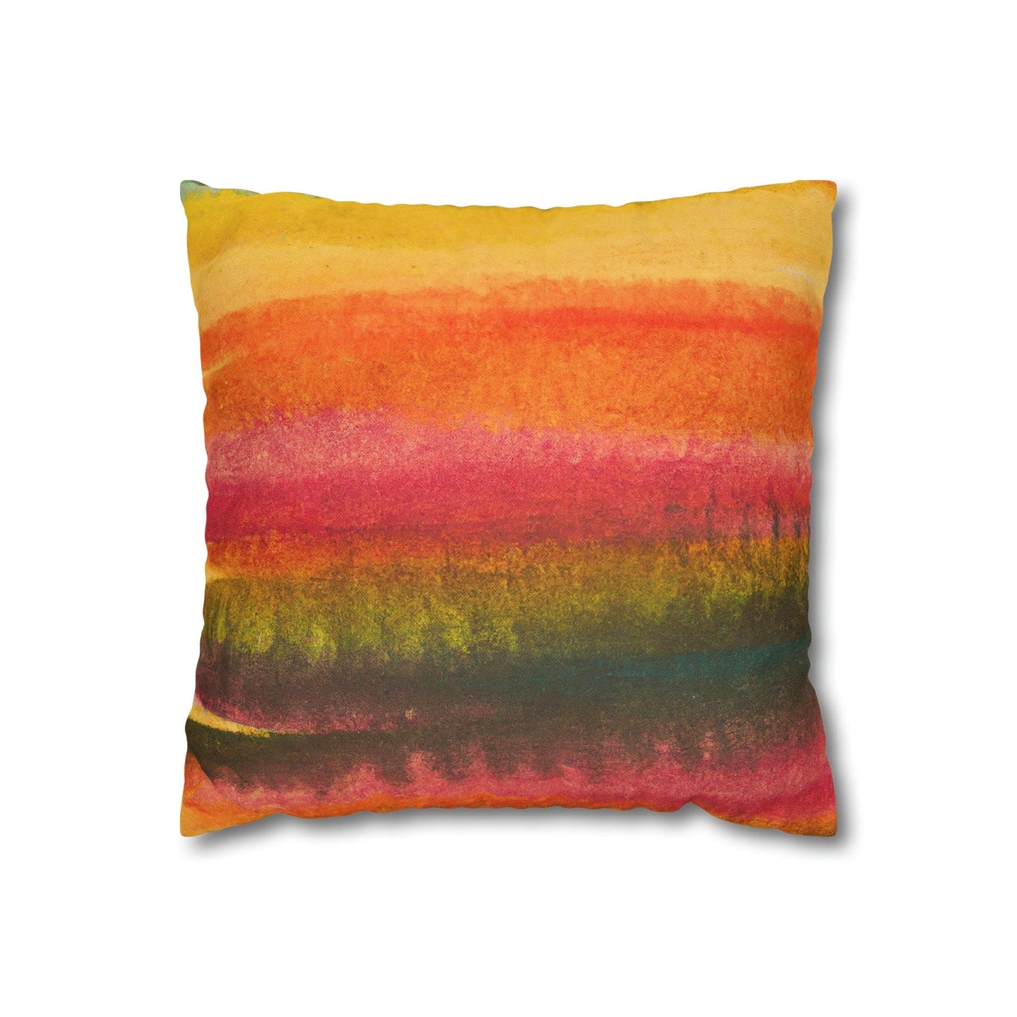 Decorative Throw Pillow Covers With Zipper - Set Of 2, Autumn Fall Watercolor Abstract Print