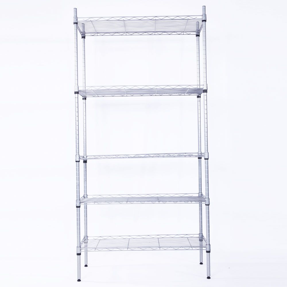 Home Kitchen Supplies Furniture, 5-Tier Metal Shelving Racks, Adjustable Metal Storage Racks, 5-Tier Shelving Unit with Leveling Feet, 13.5" D x 29" W x 59" H, 550 lb Weight Capacity