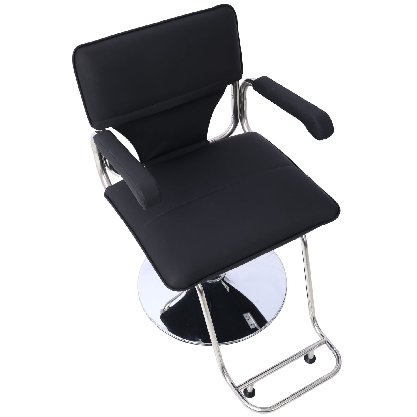 Stainless steel frame,Fashion style Hair Salon Chair Styling Heavy Duty Hydraulic Pump Barber Chair Beauty Shampoo Barbering Chair for Hair Stylist Women Man,with Barber Cape (Black)