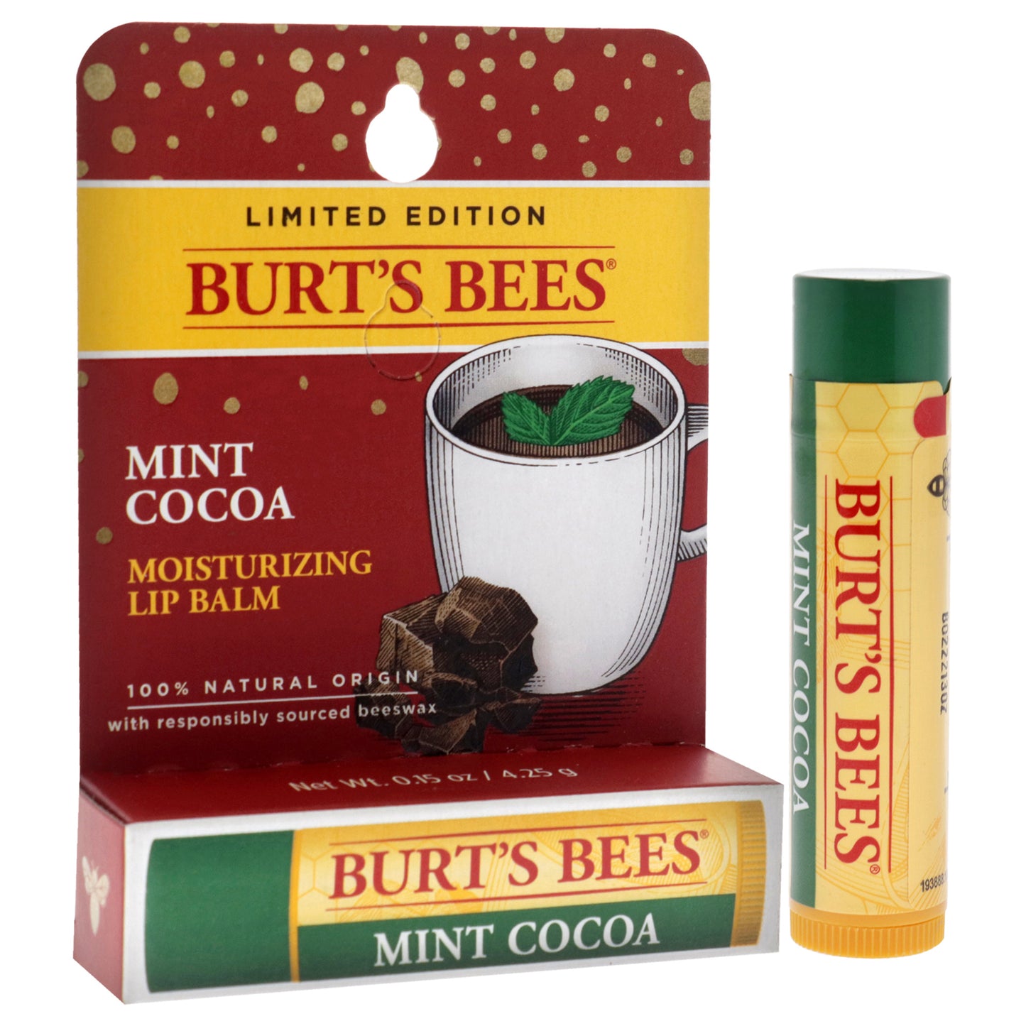 Mint Cocoa Moisturizing Lip Balm Blister by Burts Bees for Unisex - 0.15 oz Lip Balm