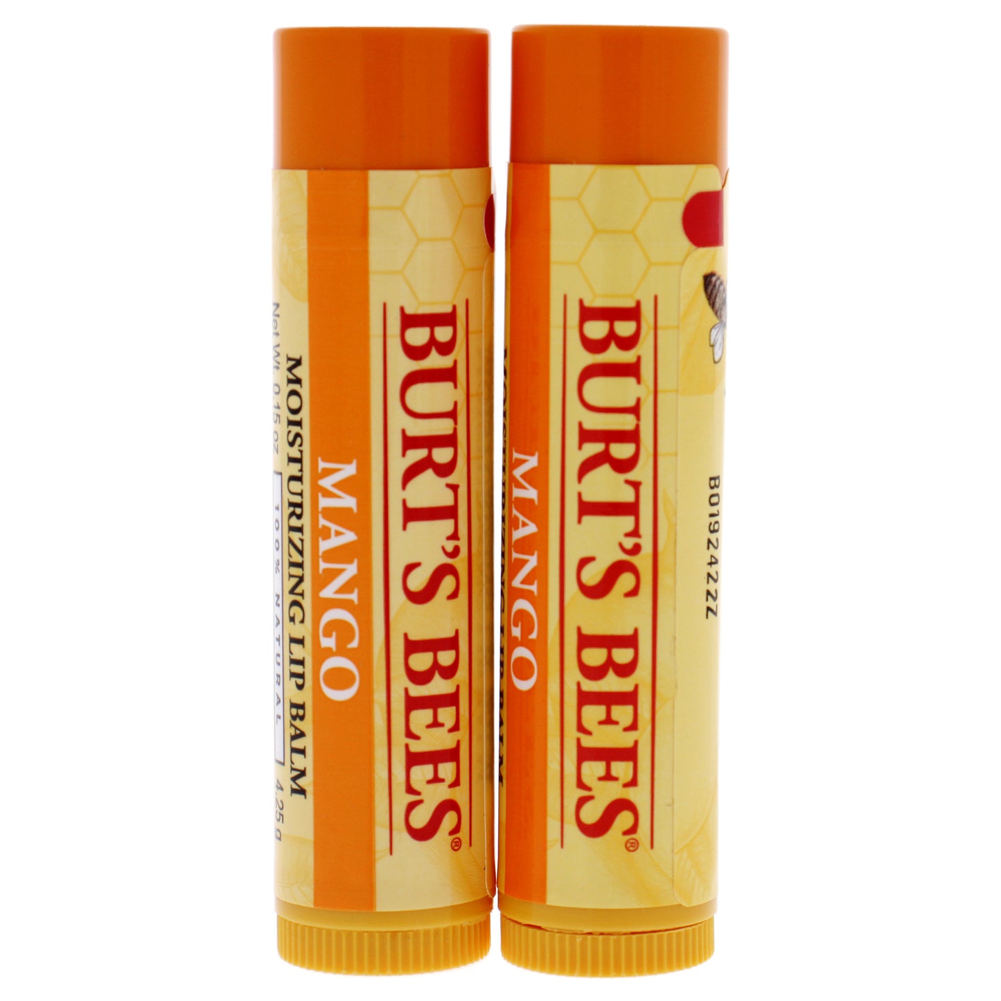 Mango Moisturizing Lip Balm Twin Pack by Burts Bees for Unisex - 2 x 0.15 oz Lip Balm