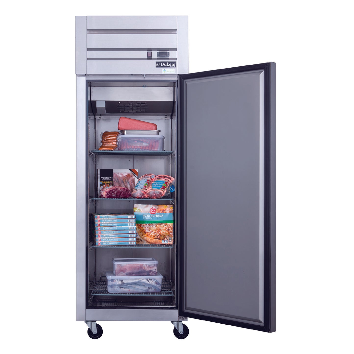 Dukers Commercial Single Door Upright Reach-in Freezer in Stainless Steel 18.31cu.ft.