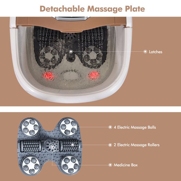 Portable All-In-One Heated Foot Spa Bath Motorized Massager