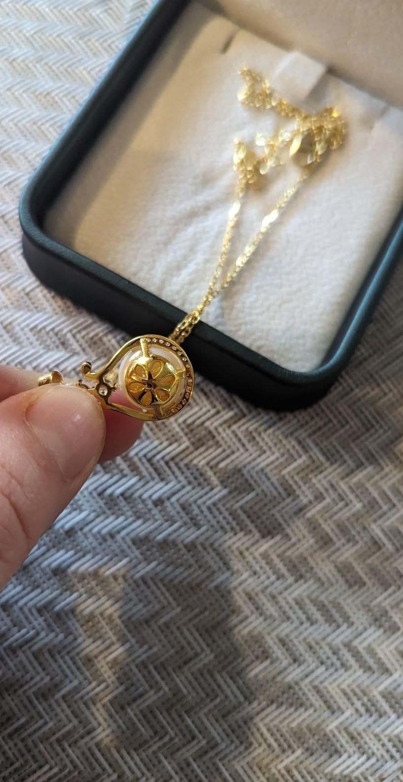 "Pearl Necklace for Women, 18K Gold Plated Real Pearl Pendant,  Genuine Premium AAA Top Grade Freshwater Pearl,  925 Sterling Silver Jewelry, Anniversary Birthday Wedding Gifts for Women (11mm)"