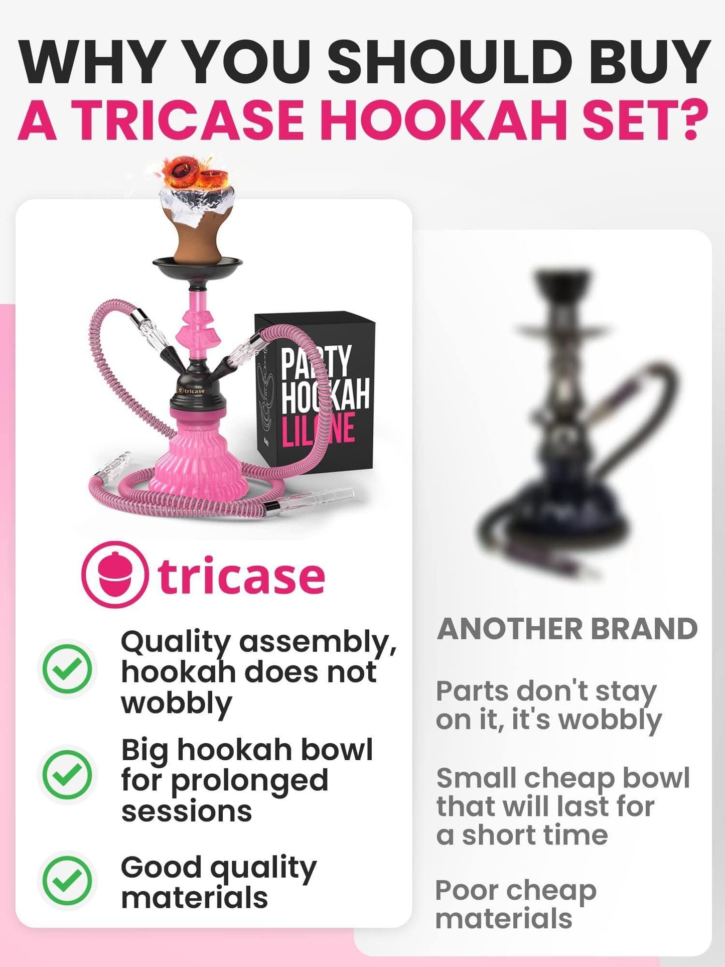 Pink Hookah Set 2 Hose Hookah LilOne 12 inch Pink Mini Hookah Combo Set with Prepunched Foil Hookah Bowl Disposable Tips Mouthpiece Tongs Portable Hookah Pipe