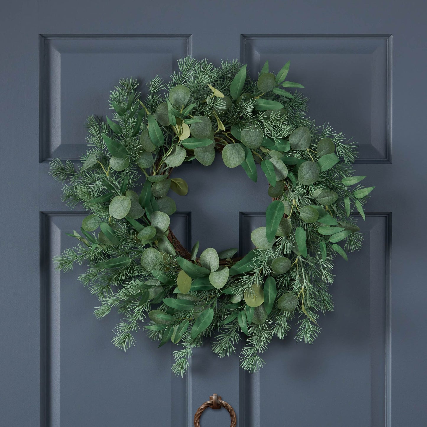 25.5 inch Eucalyptus Leaves Wreath for Front Door, Large Artificial Wreaths for All Seasons, Spring, Summer, Fall, Winter, Farmhouse Outside Holiday Decor for Home