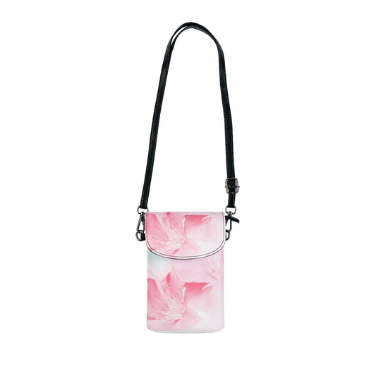 Crossbody Cell Phone Purse, Pink Flower Bloom, Peaceful Spring Nature