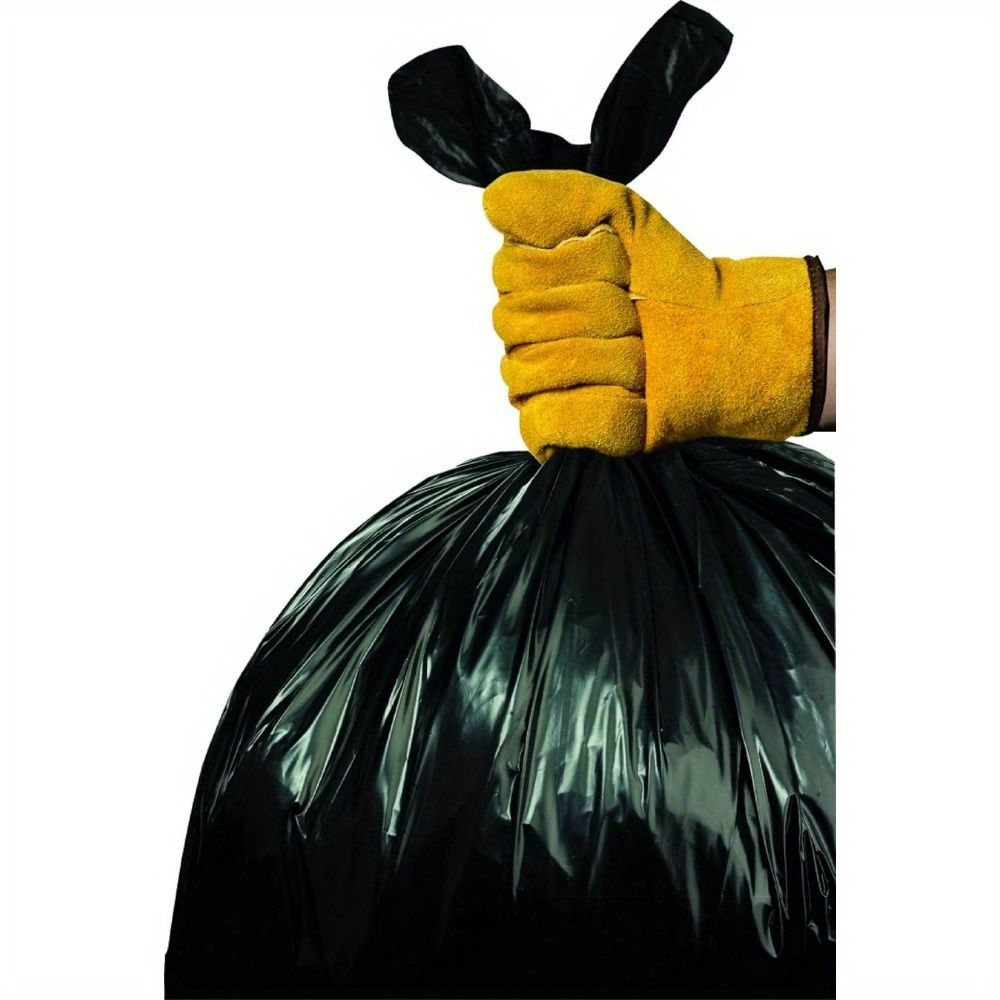 Multiple large heavy-duty tank liners - black plastic garbage bags for lawns, leaves, contractors, yards, and outdoor use