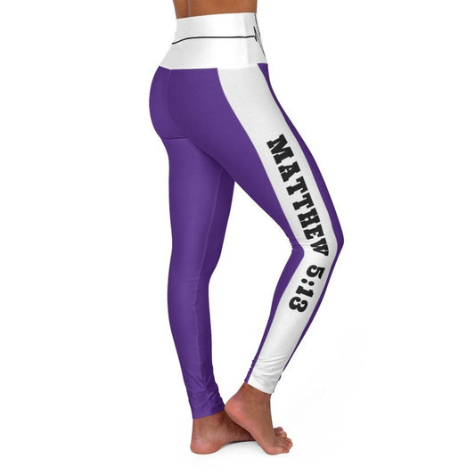 High Waisted Yoga Leggings, Dark Purple Salt Of The Earth Matthew 5:13 Beating Heart Sports Pants