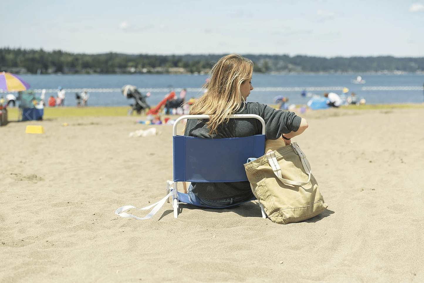 Low Profile Beach Chair, One Size, Blue