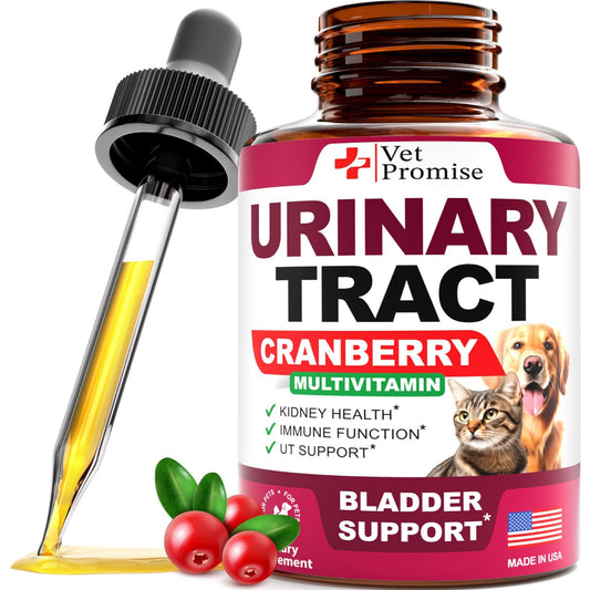 Natural Cranberry UTI Support for Cats & Dogs Premium Kidney Bladder Health Formula Vet Created Multivitamin USA Made