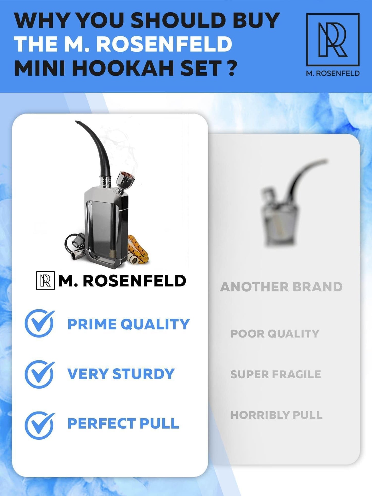 Silver Portable Hookah Set Mini Kit Mini Hookah Small Hookah Set For Travel Silver