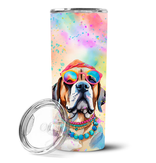 Mastiff Hippie Dawg Stainless Steel Skinny Tumbler Vacuum Double Walled Reusable Insulated Tumbler Travel Cup for Coffee Cocktails Gift with Lid, 20 oz