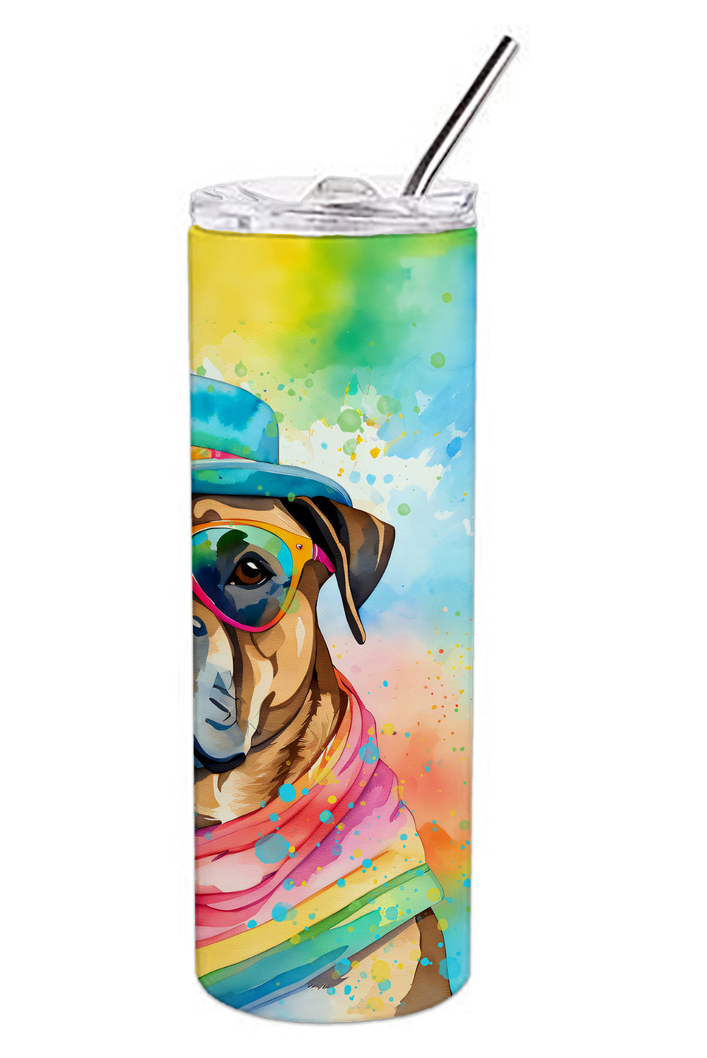 Cane Corso Hippie Dawg Stainless Steel Skinny Tumbler Vacuum Double Walled Reusable Insulated Tumbler Travel Cup for Coffee Cocktails Gift with Lid, 20 oz