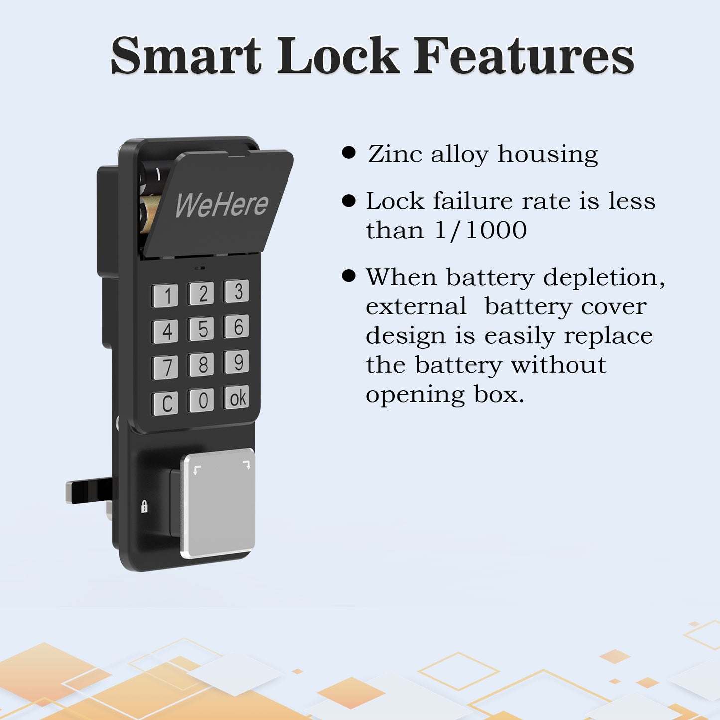 WeHere Wireless Smart Key Lock Box with APP, Electronic Lock Box for House Wall Mount, use Bluetooth/One-Time Password/Fixed Code Unlock,APP Remote Authorization ideal for Vacation Rental