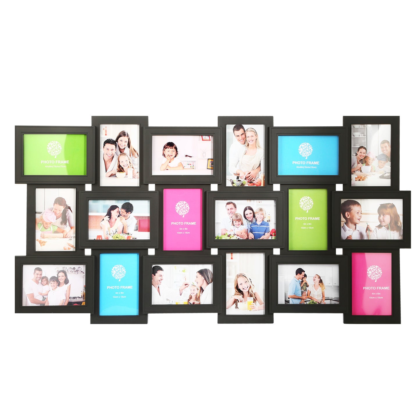 18 Pictures Frames Collage for Photos in 4\" x 6\" Glass Protection Display Wall Mounting Gallery Home Decor Kit