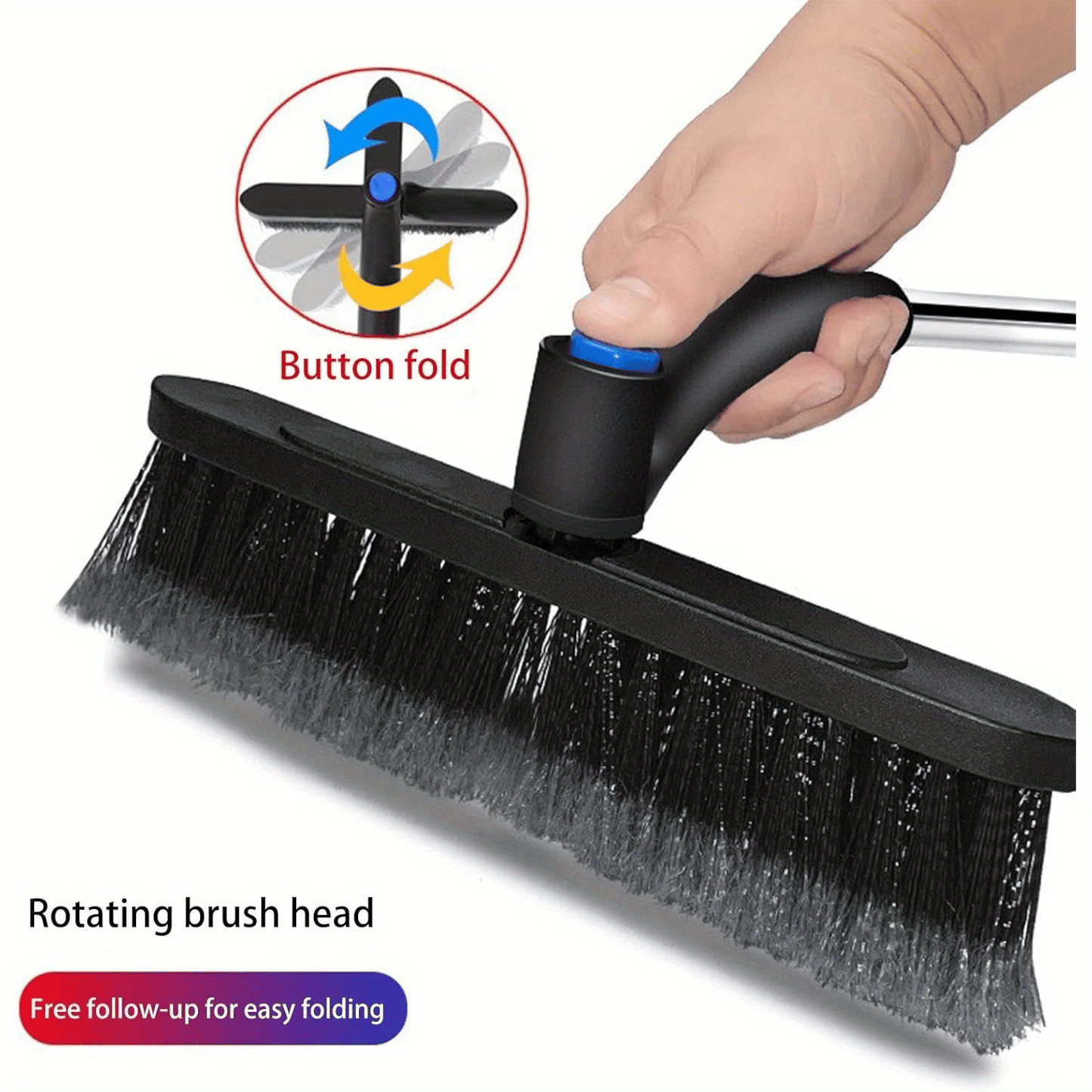 26 Inch 3in1 Car Extendable Snow Ice Scraper & Brush for Car SUV Trucks, Detachable No Scratch Ice Scraper with Ergonomic Foam Grip Pivoting PVC Brush Head for Car Windshield PVC Brush