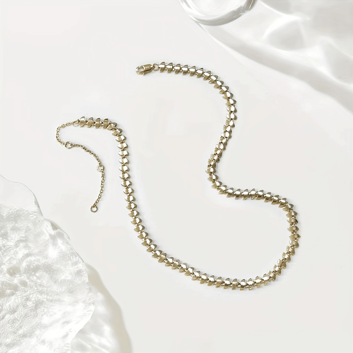 "Gold Laurel Leaf Leaves Lightweight  Chain Link Statement Necklace 18-20 Long For Women"