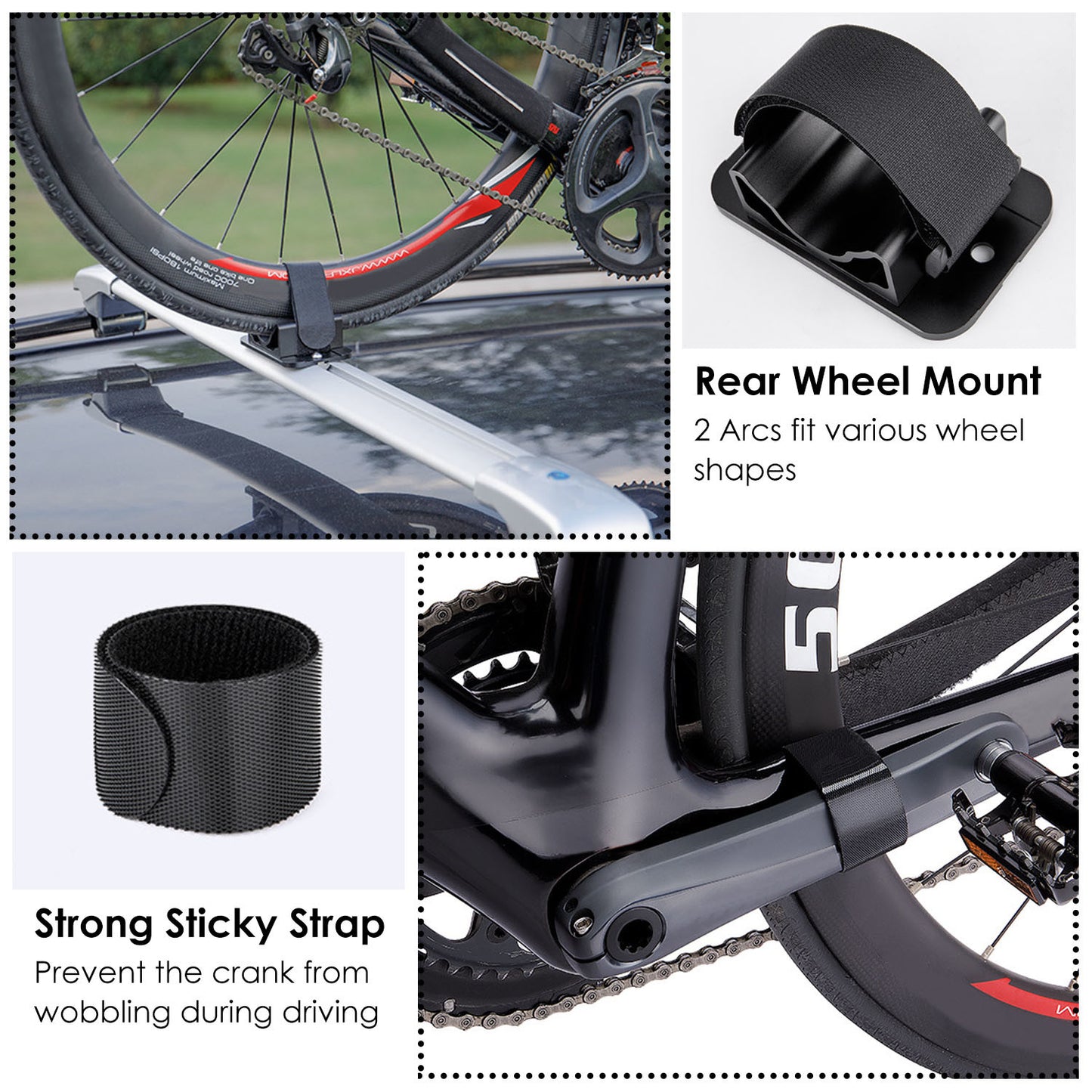 Bike Block Fork Mount Bicycle Mount Carrier Rack for Car Roof Rack Quick Release Fork Block Mount Aluminum Alloy