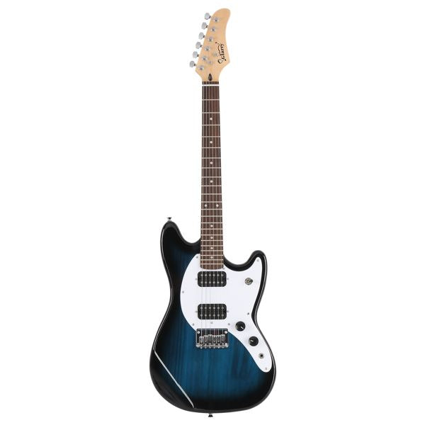 [Do Not Sell on Amazon] Glarry Full Size 6 String H-H Pickups GMF Electric Guitar with Bag Strap Connector Wrench Tool Blue