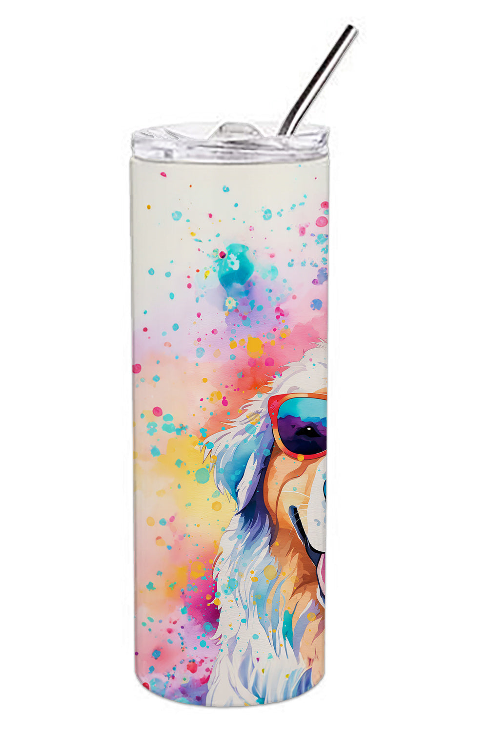 Great Pyrenees Hippie Dawg Stainless Steel Skinny Tumbler Vacuum Double Walled Reusable Insulated Tumbler Travel Cup for Coffee Cocktails Gift with Lid, 20 oz