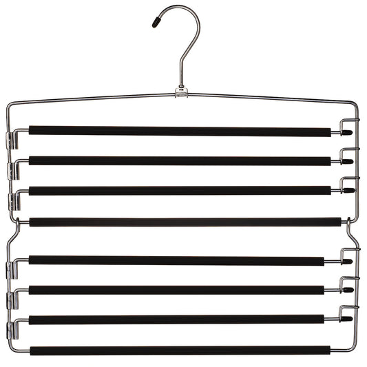 Metal Hanger Space Saving for Closet Organization | Heavy Duty Foam Padding, Non-Slip & Removable Trouser Bar for Convenient Functionality